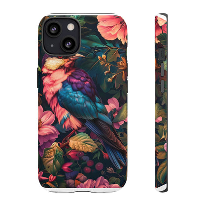 Tough Cases: Vibrant Tropical Bird Phone Case, Floral Smartphone Cover, Nature Lover Gift, Boho Phone Accessory, Cute Bird Case