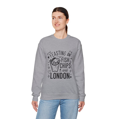 Unisex Heavy Blend™ Crewneck Sweatshirt - Fish Chips and London