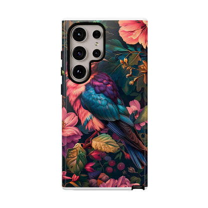 Tough Cases: Vibrant Tropical Bird Phone Case, Floral Smartphone Cover, Nature Lover Gift, Boho Phone Accessory, Cute Bird Case