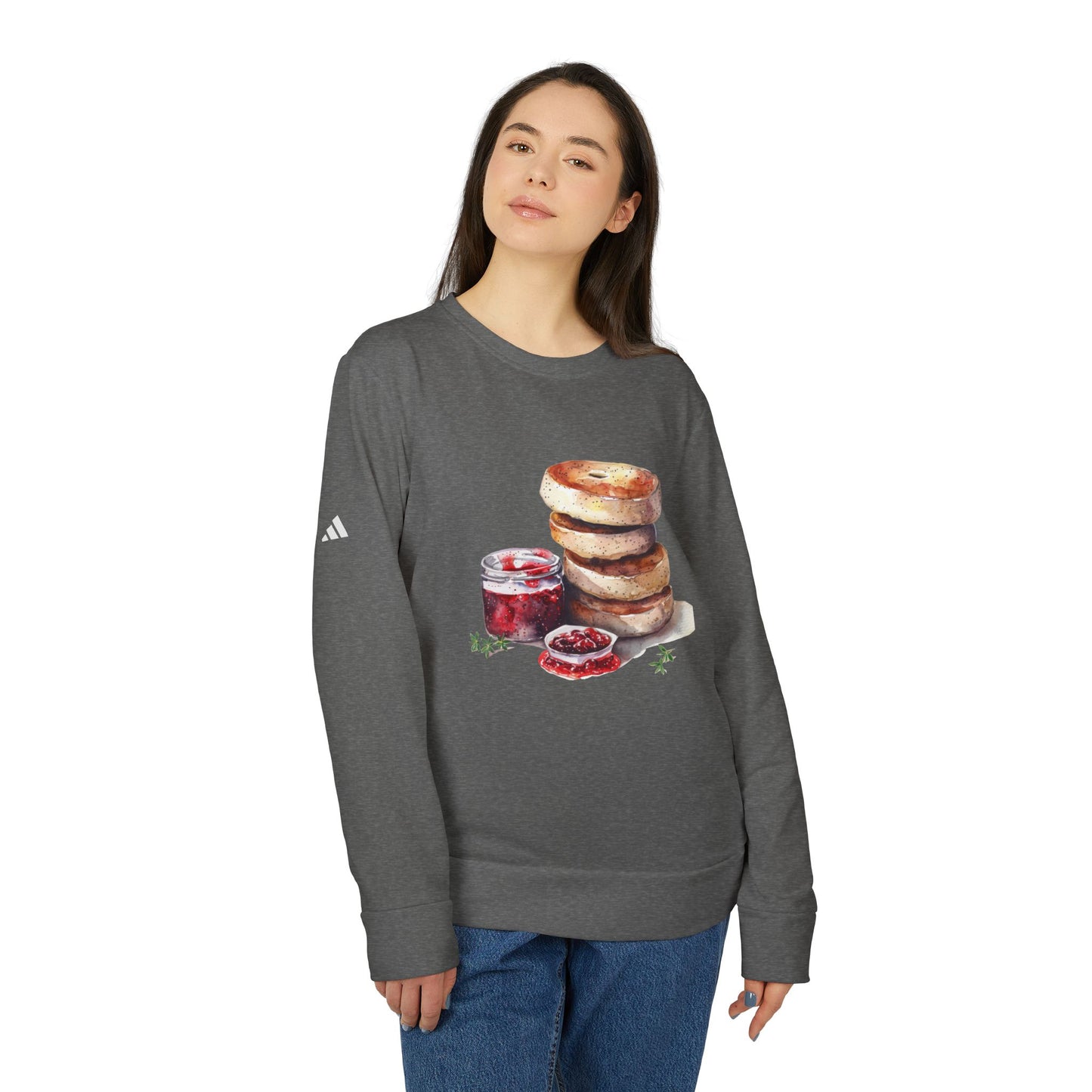 Crewneck Sweatshirt - Unisex Fleece - Cozy Bagel Breakfast - British Royal Breakfast