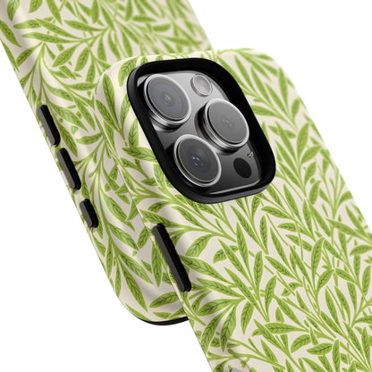 Green Leaf iPhone Case, Tough Cases, Botanical Phone Protection, Eco-Friendly Cover, Nature Lover Gift, Trendy Cell Phone Accessory