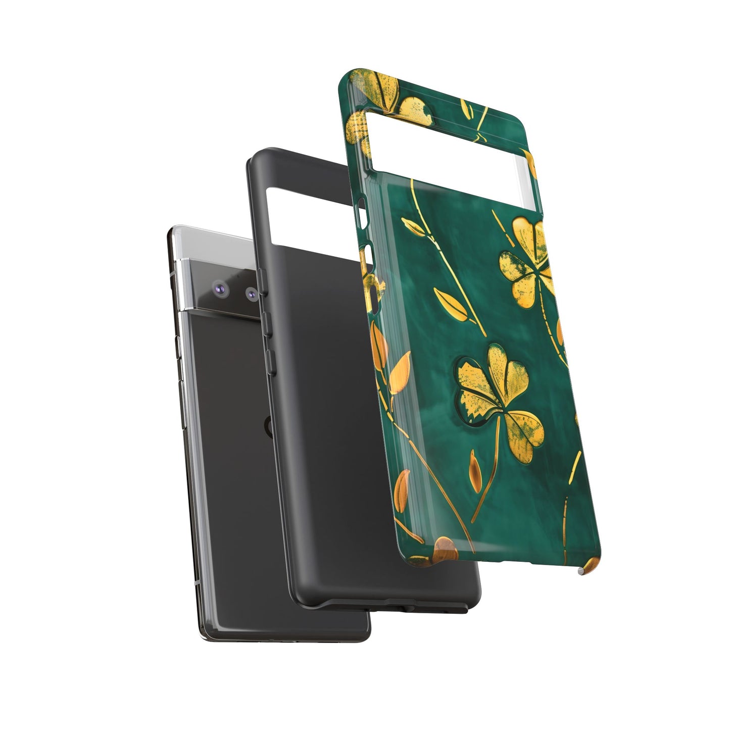 Floral Phone Case with Gold Accents, Tough Phone Cover, Stylish Phone Protector, Unique Gift for Her, Nature Lover Accessory