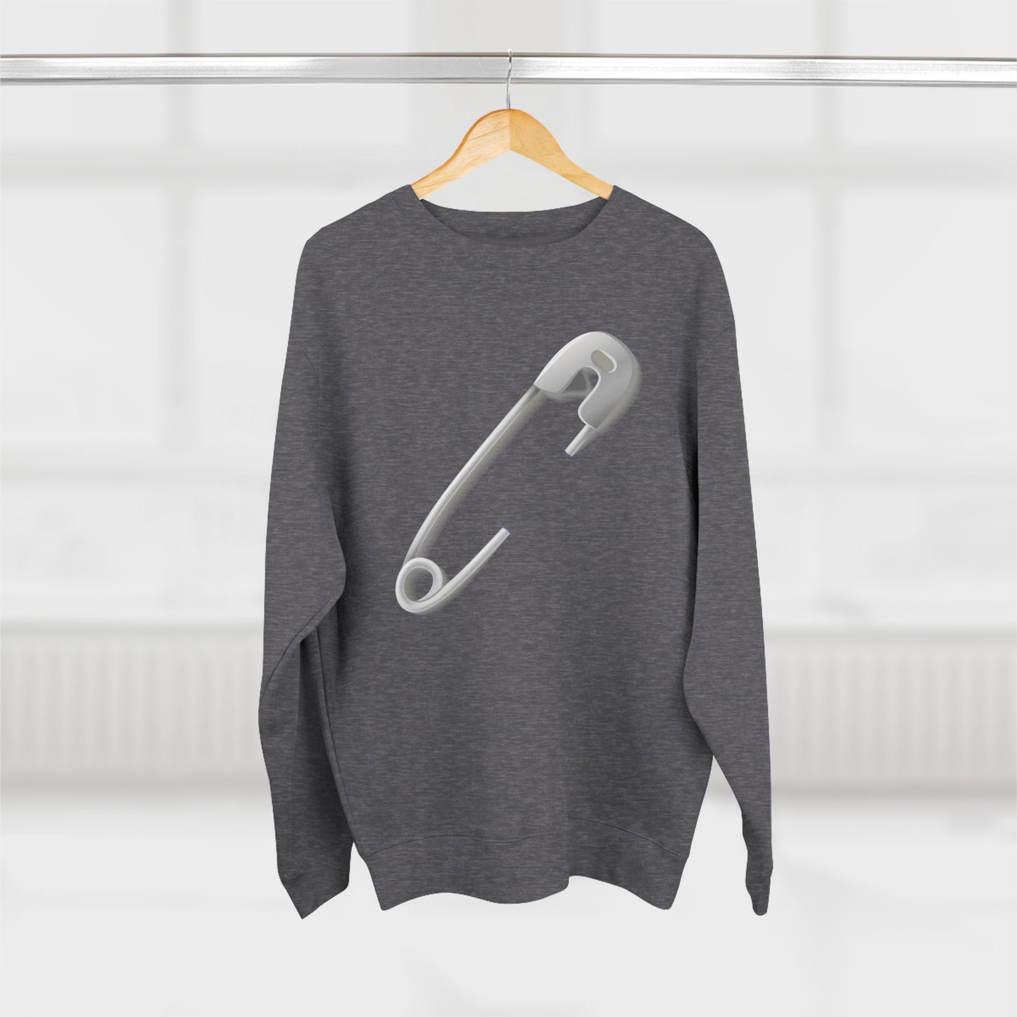 Unisex Crewneck Sweatshirt - Minimalist Safety Pin