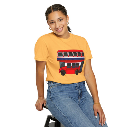 Unisex Garment-Dyed T-shirt - All Aboard! The Classic London Double-Decker