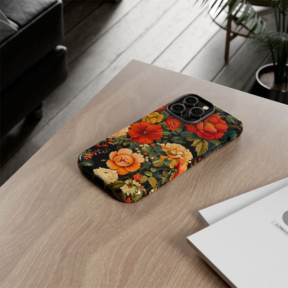 Floral Phone Case, Tough Cases, Decorative Tech Accessories, Gift for Her, Nature Lover Gift, Boho Style Case, Spring Floral Cover
