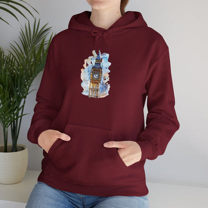 Unisex Heavy Blend™ Hooded Sweatshirt - London's Landmark - The Iconic Clock Tower