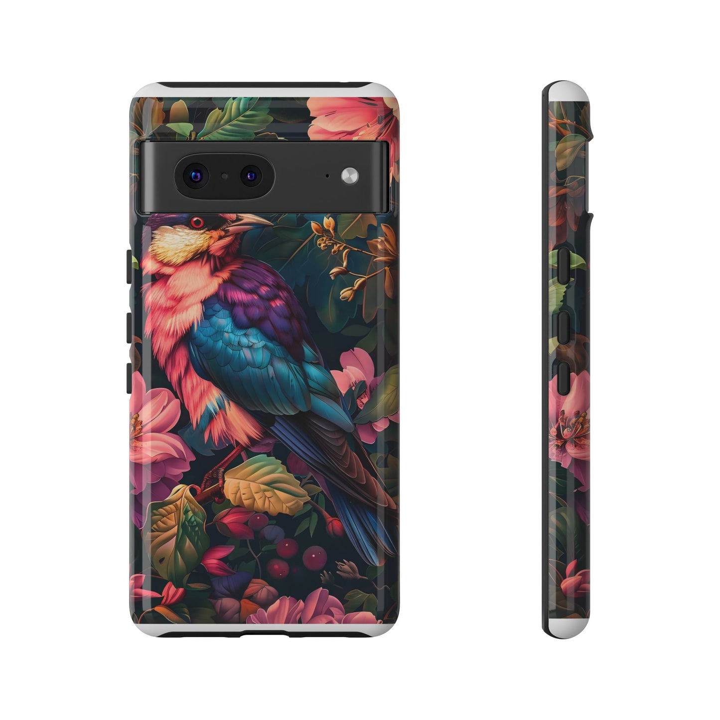 Tough Cases: Vibrant Tropical Bird Phone Case, Floral Smartphone Cover, Nature Lover Gift, Boho Phone Accessory, Cute Bird Case