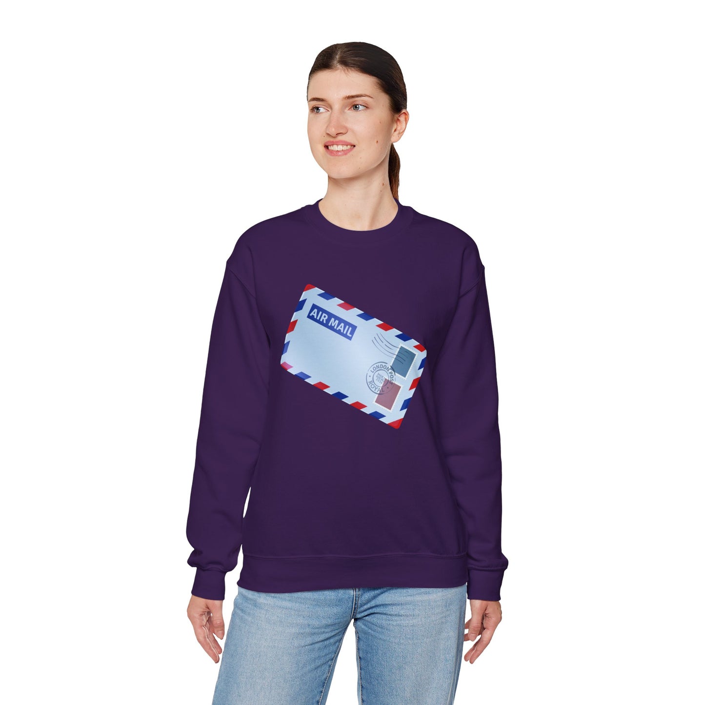 Unisex Heavy Blend™ Crewneck Sweatshirt - Vintage British Air Mail - Classic Postal Design