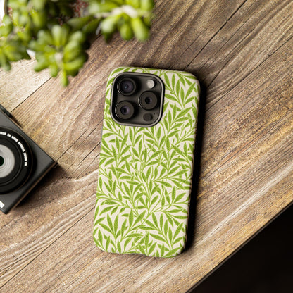 Green Leaf iPhone Case, Tough Cases, Botanical Phone Protection, Eco-Friendly Cover, Nature Lover Gift, Trendy Cell Phone Accessory