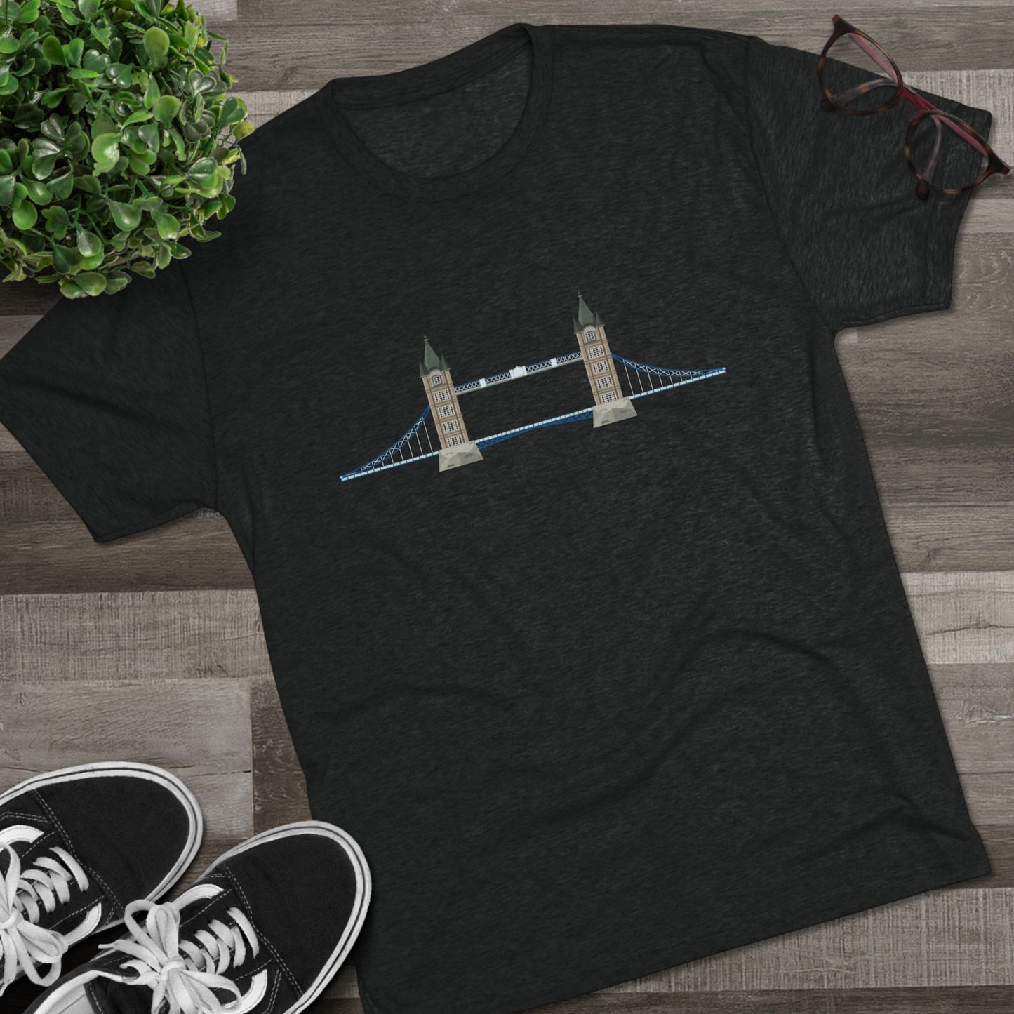 Tower Bridge - Iconic London Trendy Unisex Tri-Blend Crew Tee