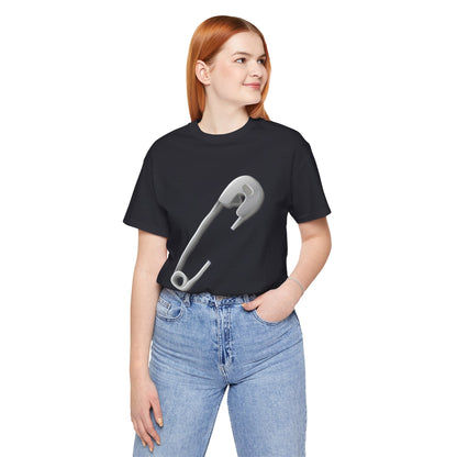 Unisex Jersey Short Sleeve Tee - Minimalist Safety Pin Design