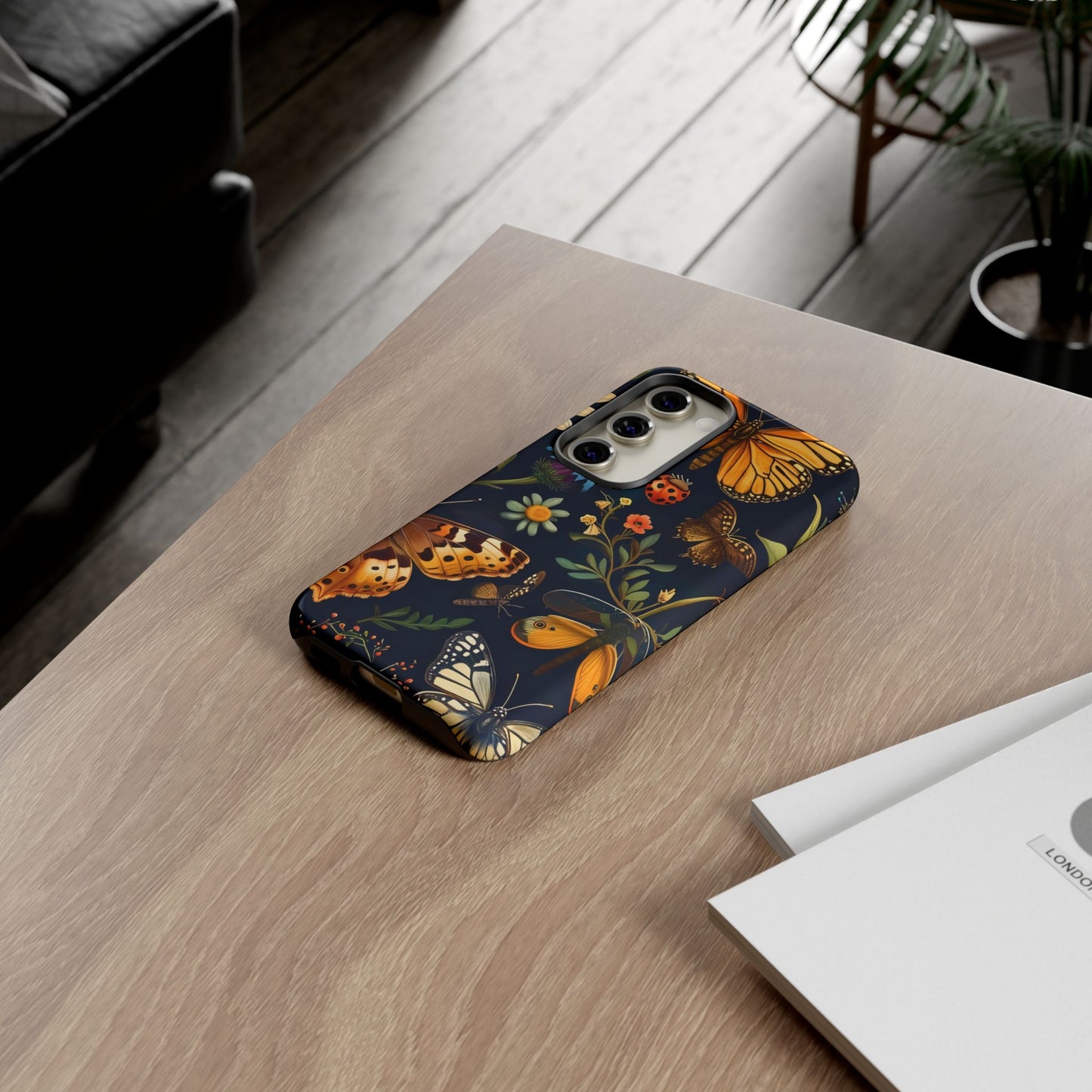 Nature-Inspired Phone Case | Floral Butterfly Design, Tough Phone Cover, Gift for Nature Lovers, Cute Butterfly Case, Home Decor