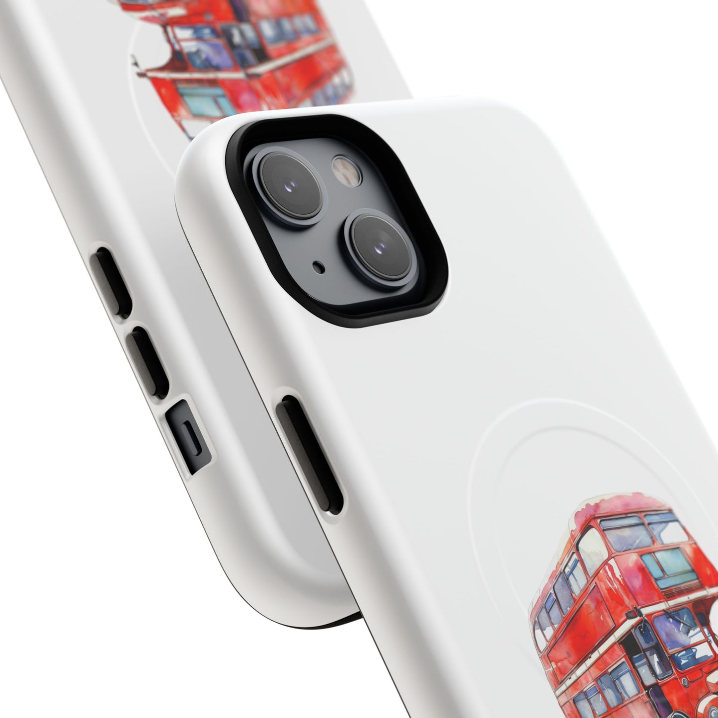 Vintage Double-Decker Bus Phone Case, Tough Magnetic Cases, Unique Mobile Cover, Gifts for Travelers, London-Themed Accessories