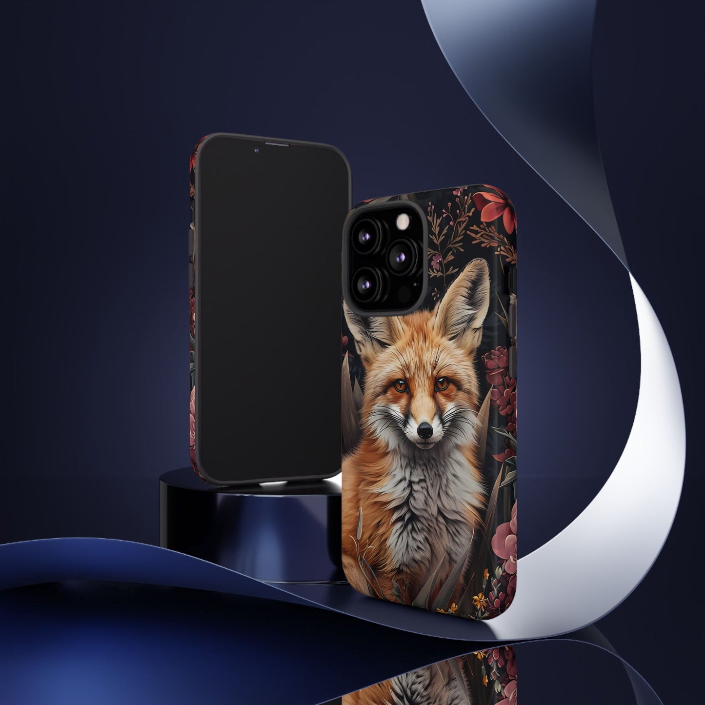 Fox Floral Phone Case, Tough Cases for Animal Lovers, Nature Themed Gift, Cute Phone Cover, Wild Fox Protector