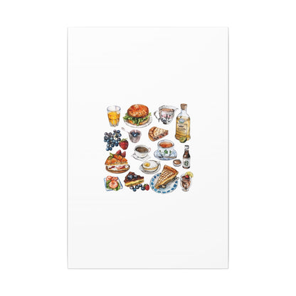 Breakfast Feast Canvas Print, Food Art, Kitchen Decor, Gifting for Food Lovers, Brunch Vibes, Wall Art