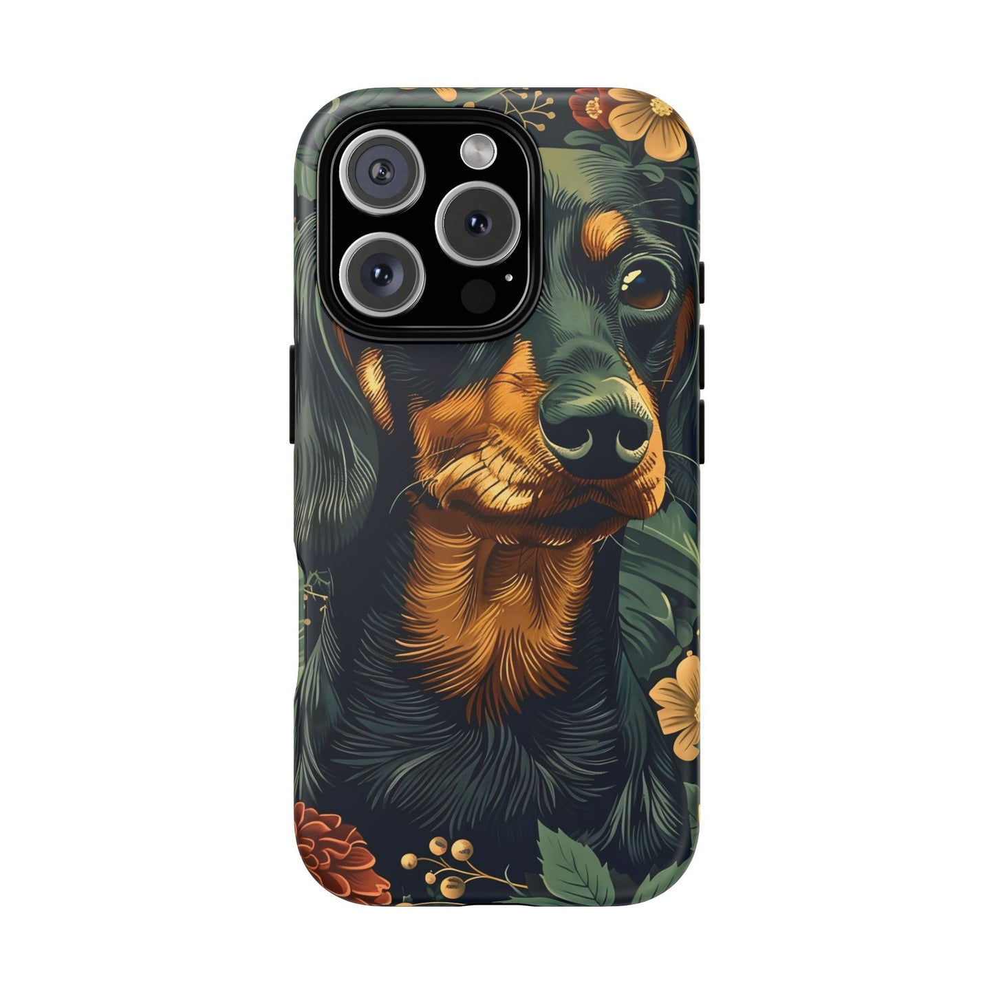 Dachshund Phone Case, Floral Pet Phone Cover, Dog Lover Gift, Tough Phone Case, Custom Dachshund Design, Unique Dog Owner Accessory