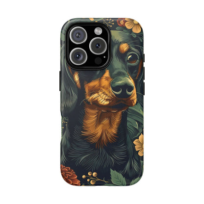 Dachshund Phone Case, Floral Pet Phone Cover, Dog Lover Gift, Tough Phone Case, Custom Dachshund Design, Unique Dog Owner Accessory