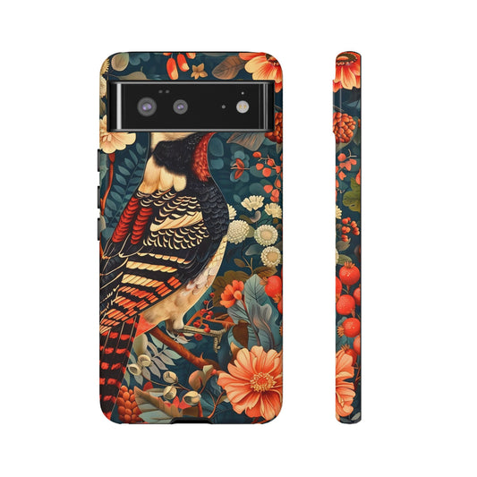 Nature-Inspired Phone Case with Floral Art, Tough Phone Cover, Protective Case, Gift for Nature Lovers, Unique Phone Accessory