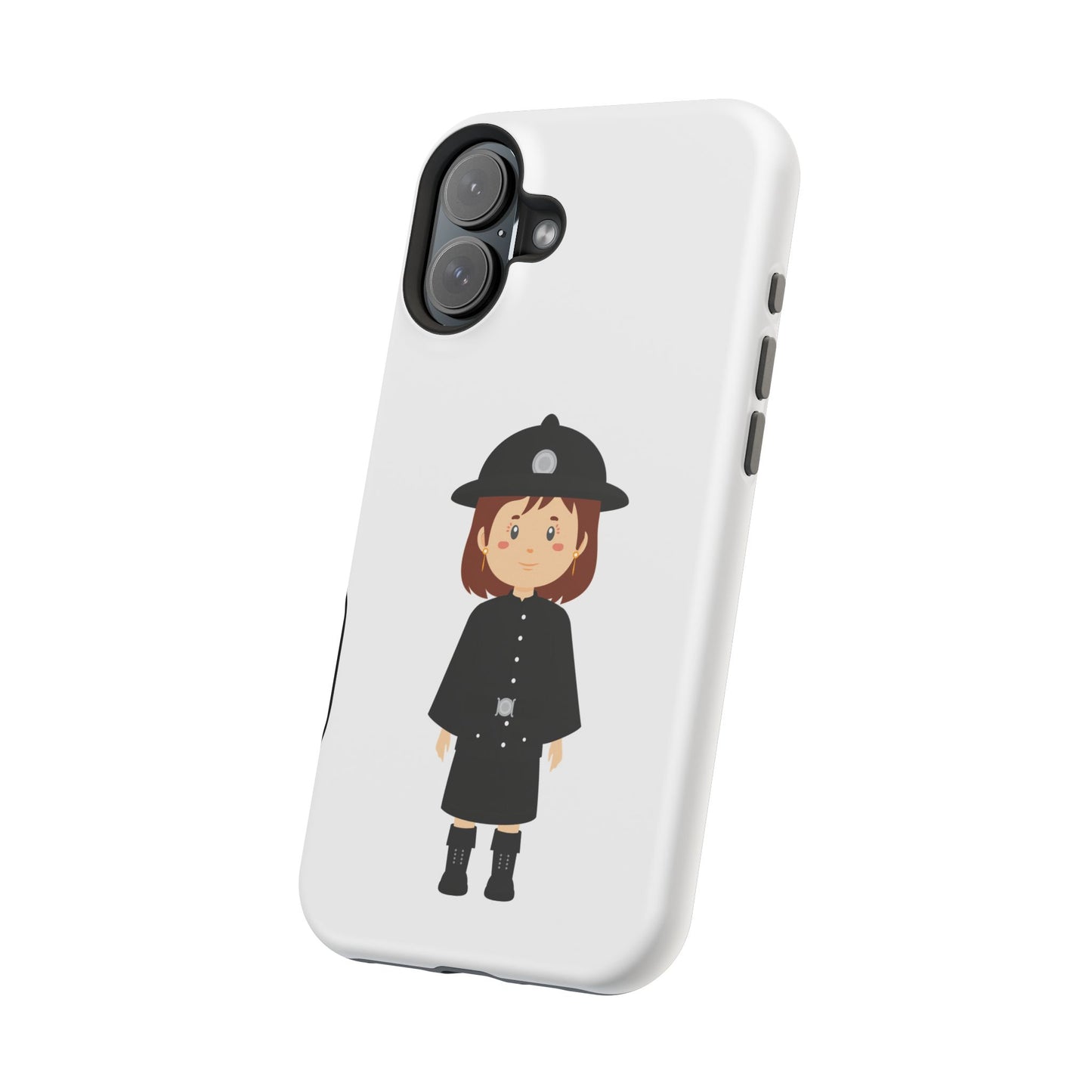 Cute Police Officer Magnetic Tough Case for iPhone, Gift for Police Lovers, Kid's Phone Case, Durable Protector, Fun Design