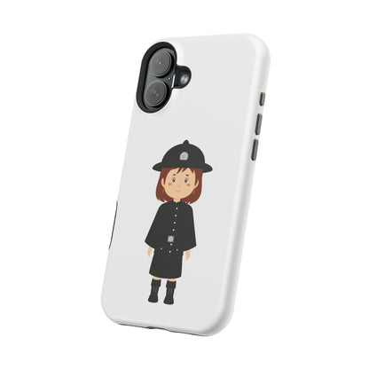 Cute Police Officer Magnetic Tough Case for iPhone, Gift for Police Lovers, Kid's Phone Case, Durable Protector, Fun Design