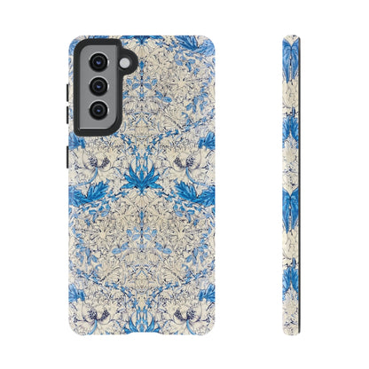 Elegant Floral Phone Case, Tough iPhone Cover, Stylish Mobile Protector, Blue Patterned Case, Unique Gift for Her