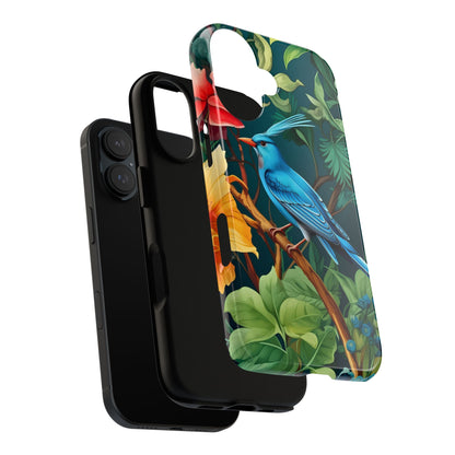 Tough Cases - Vibrant Bird Phone Case, Floral Design, Nature Lover, Unique Gift, Stylish Protection, Phone Accessories