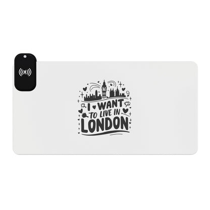 I want to live in Breath-Taking London - LED Gaming Mouse Pad, Wireless Charging