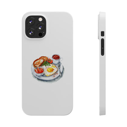 Breakfast Lover Slim Phone Cases, Cute Food Phone Accessories, Coffee Morning Aesthetic, Gift for Foodies, Kitchen Decor Cases