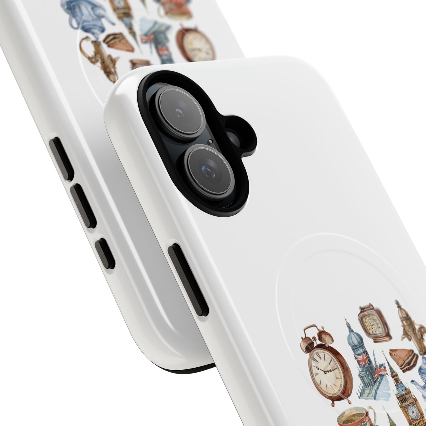 Tough Magnetic Phone Case with Vintage Clock Design, Durable Tech Accessories for Gift, Daily Use, Unique Style