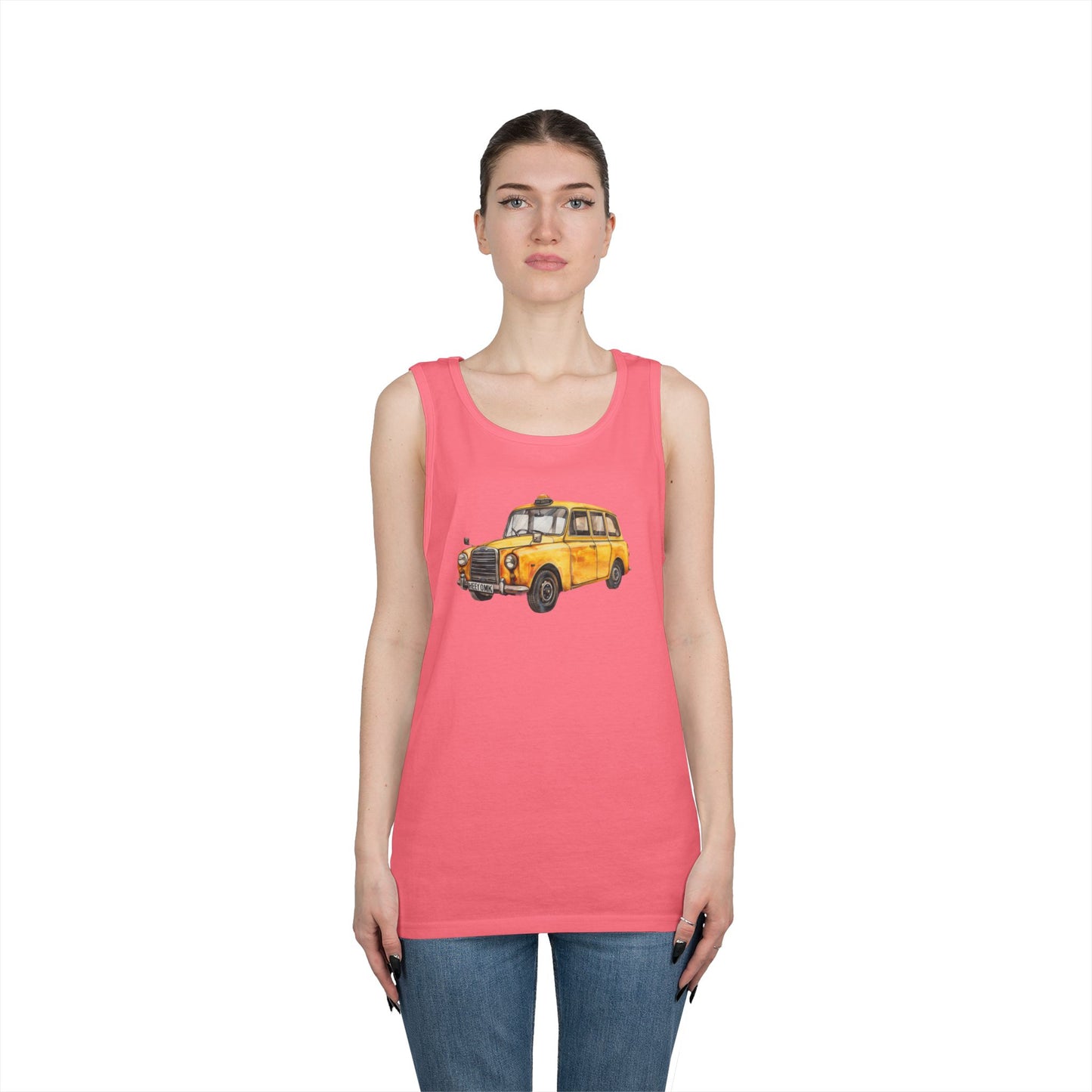 Unisex Heavy Cotton Tank Top - Vintage Car - Classic Automotive Elegance and Timeless Style