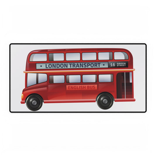 London Transport Bus Desk Mat - Stylish Office Decor, Gaming Mat, Workstation Accessory, Gift for Kids & Adults