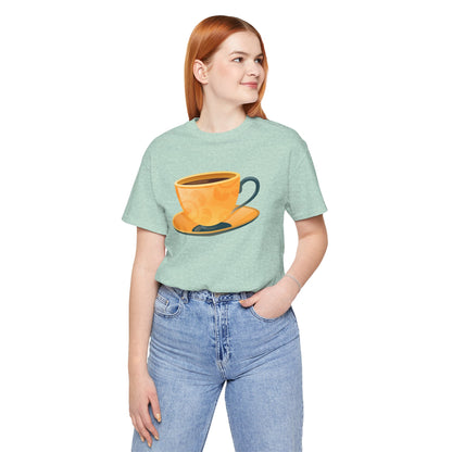 Unisex Jersey Short Sleeve Tee - Elegant British Tea Cup - Classic Tea Time Style