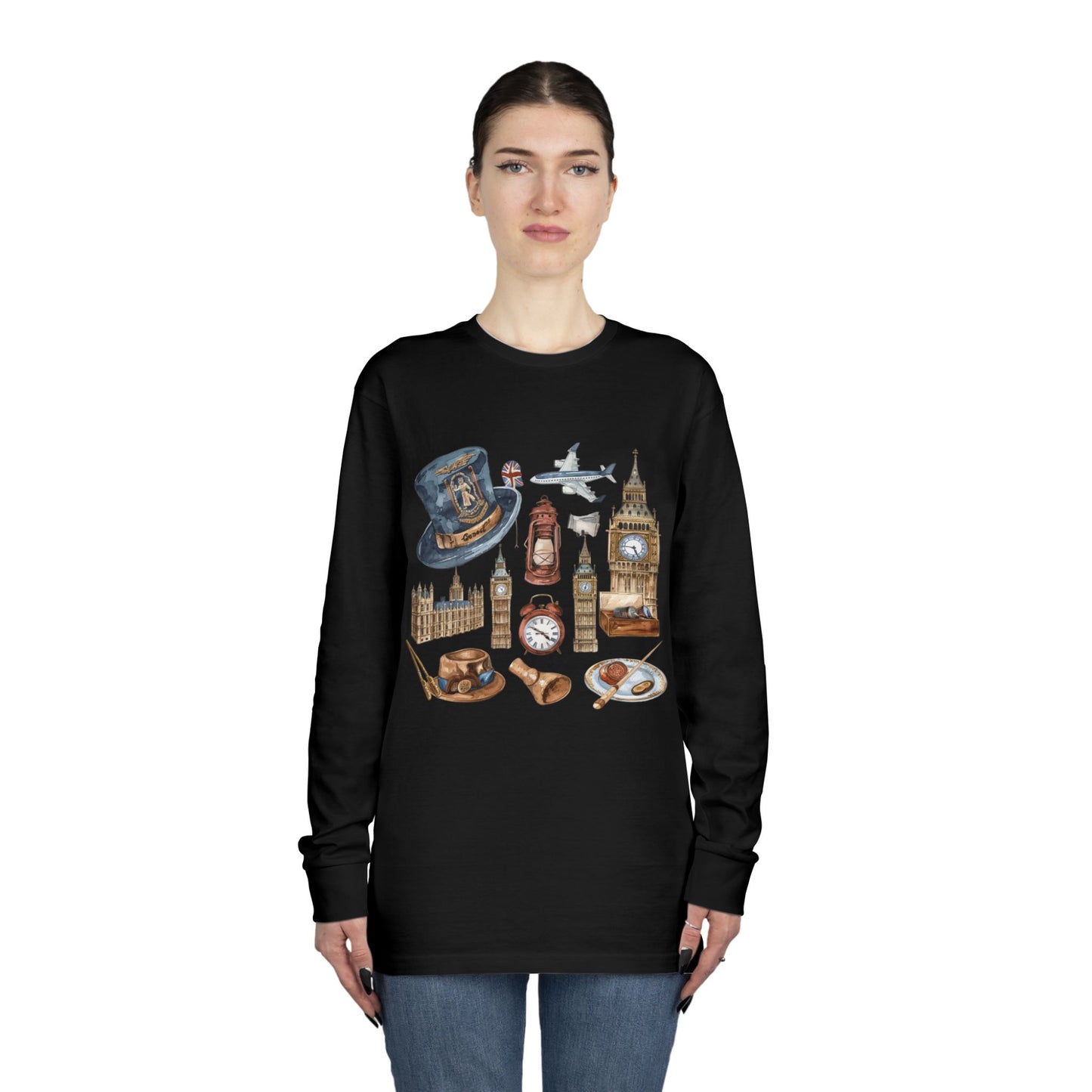Long Sleeve Crewneck Tee - Historic and Iconic: England’s Finest Symbols