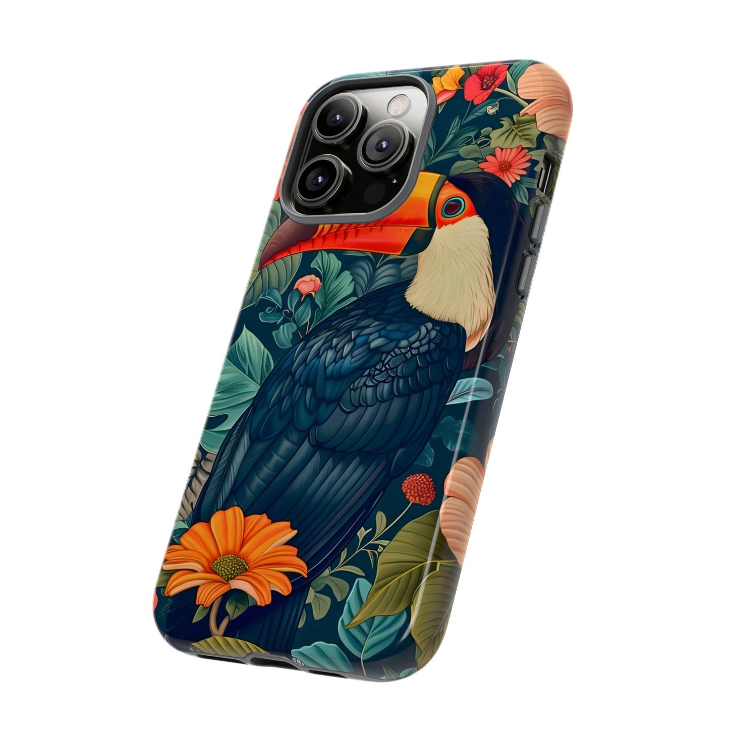 Tropical Toucan Phone Case - Cute Animal Design, Nature Lover Gift, Floral Pattern, Bird Lover Accessory, Summer Vibes