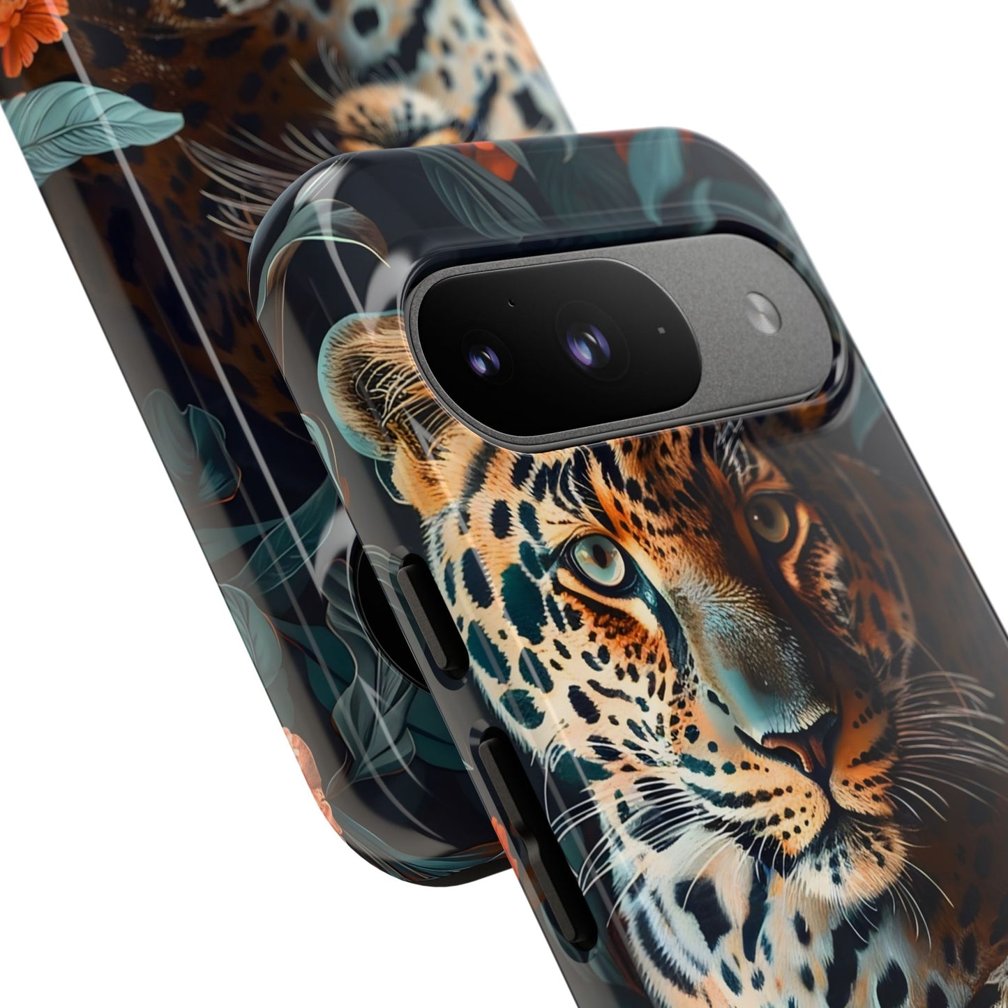 Wildlife Phone Case with Leopard Design | Tough Cases, Animal Prints, Floral Phone Cover, Gift for Nature Lovers, Unique Phone Accessories
