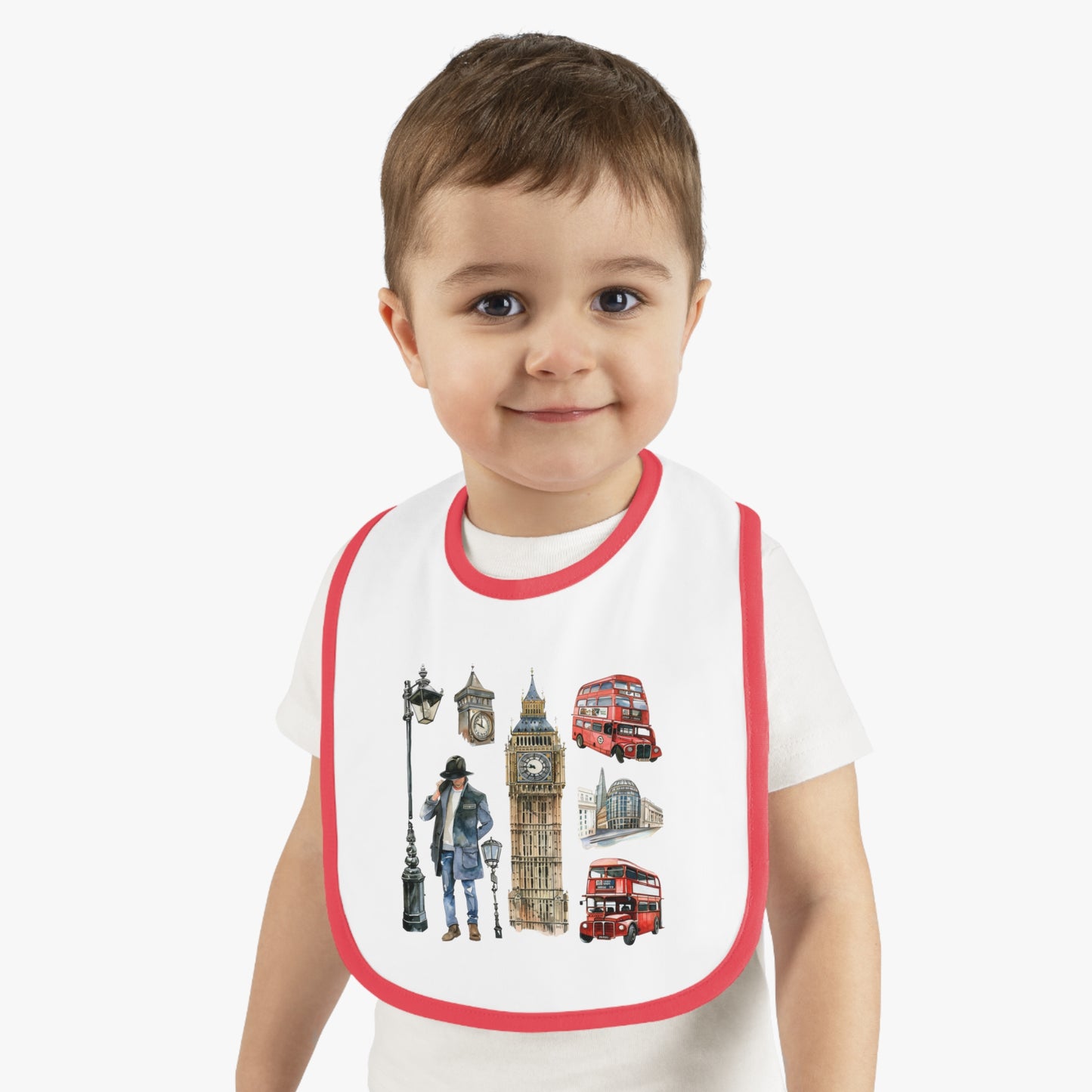 London Adventures Baby Bib | Cute Bib for Babies, Fun Baby Accessories, Baby Shower Gift, Toddler Meal Time