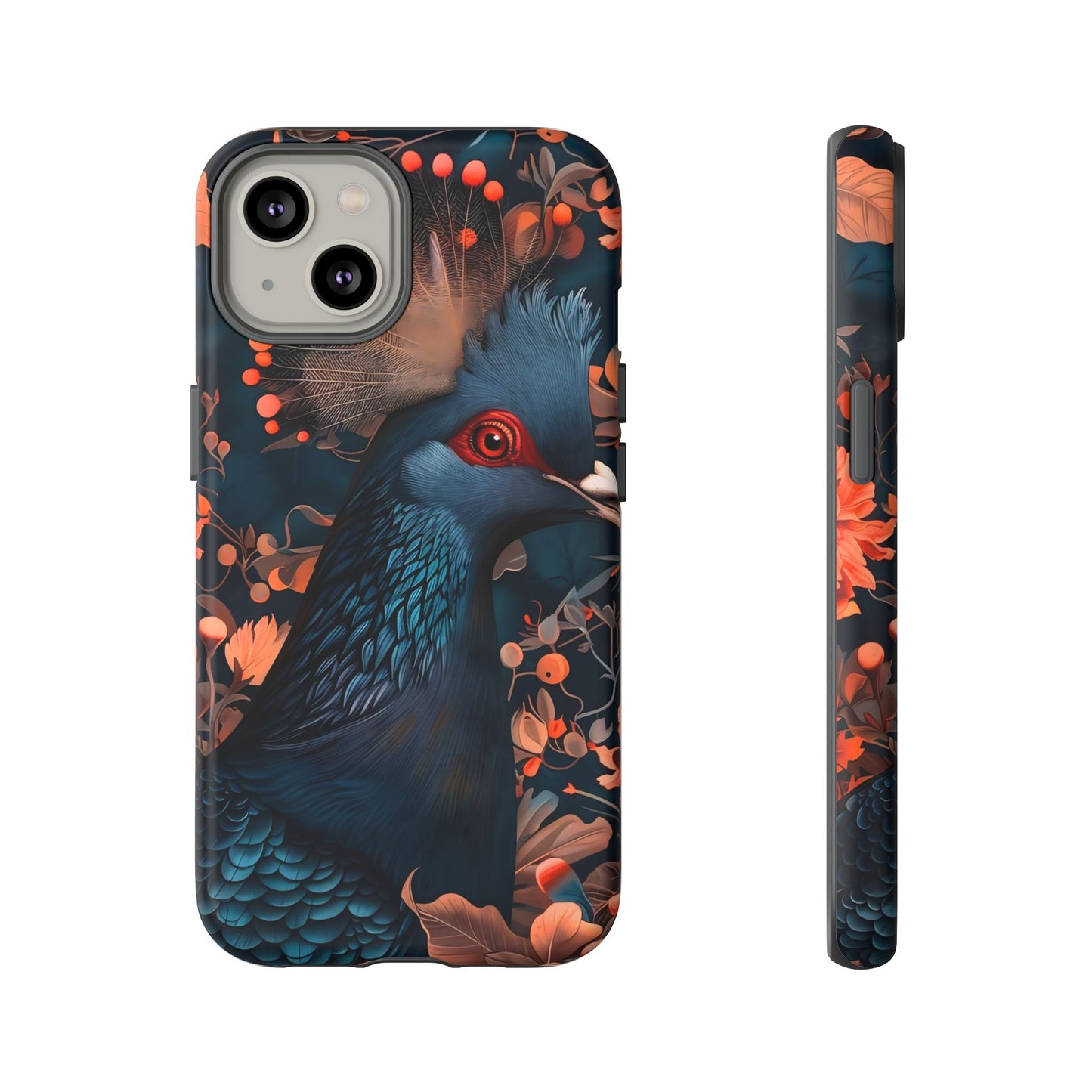 Vibrant Phone Case with Floral Peacock Design - Tough Cases, Artistic Phone Cover, Unique Gift for Nature Lovers, Stand Out Tech Accessory