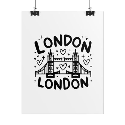 Charming London Rolled Poster for Home Decor, Wall Art, Travel Gift, Office Wall Decor, London Themed Decoration