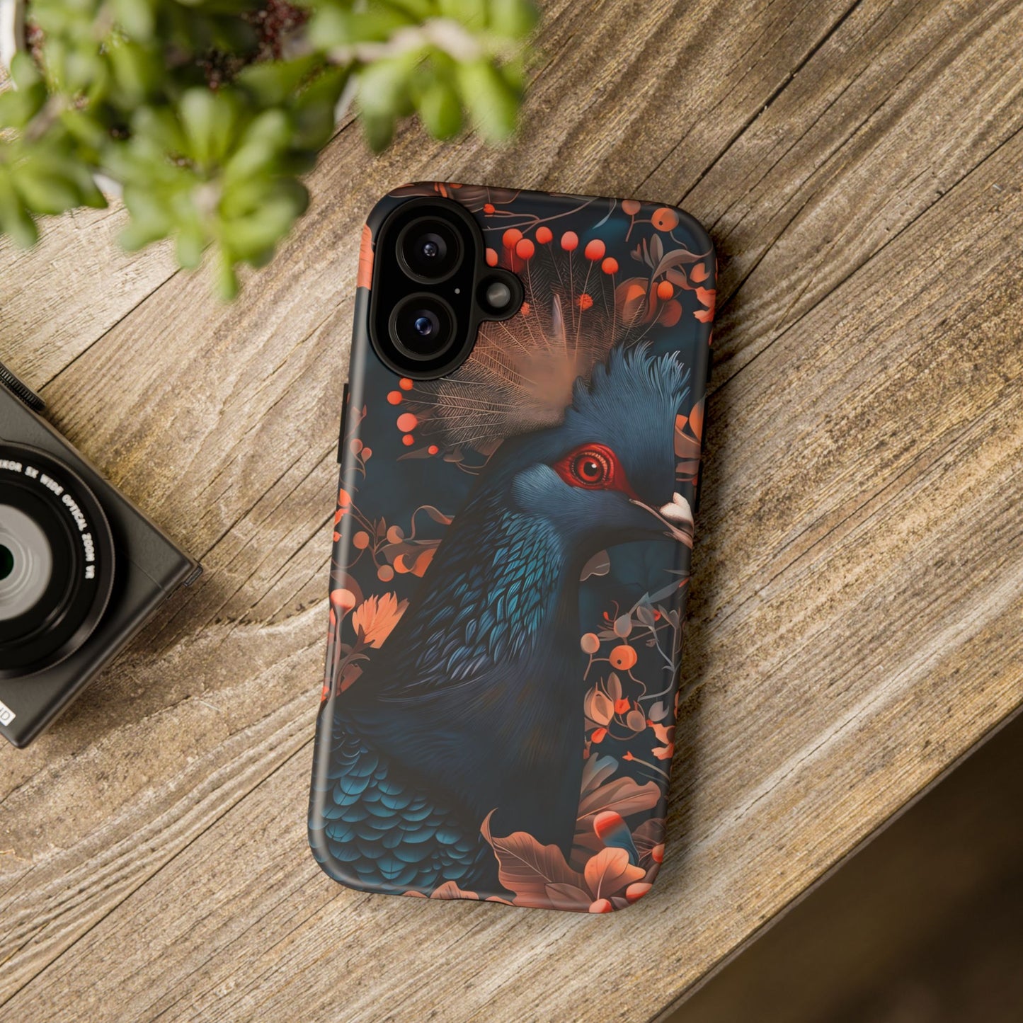 Vibrant Phone Case with Floral Peacock Design - Tough Cases, Artistic Phone Cover, Unique Gift for Nature Lovers, Stand Out Tech Accessory