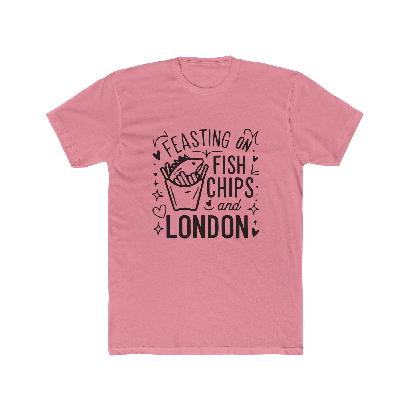 Fish Chips and London Versatile Unisex Cotton Crew Tee