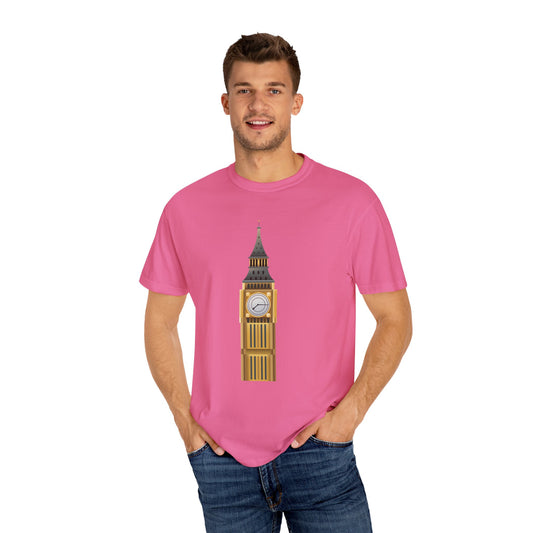 Unisex Garment-Dyed T-shirt - Big Ben Clock Tower Design