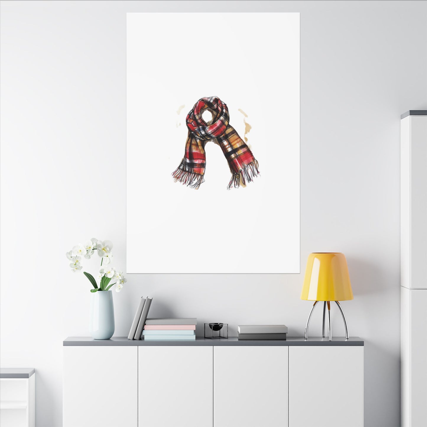 Autumn Scarf Canvas Art Print | Cozy Home Décor, Gift for Fall Lovers, Seasonal Wall Art, Unique Interior Design