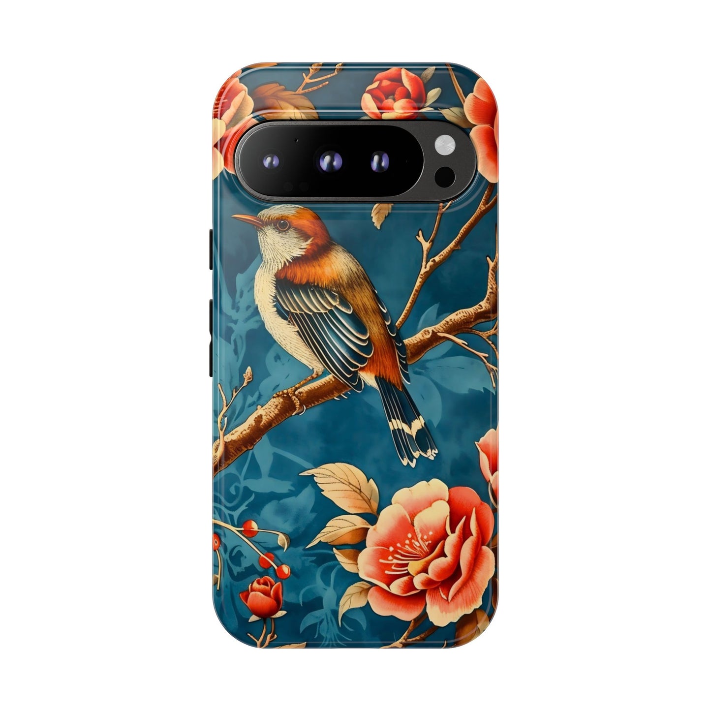 Bird & Floral Phone Case, Tough Cases for Nature Lovers, Gift for Her, Customizable Design, Vibrant Tech Accessories