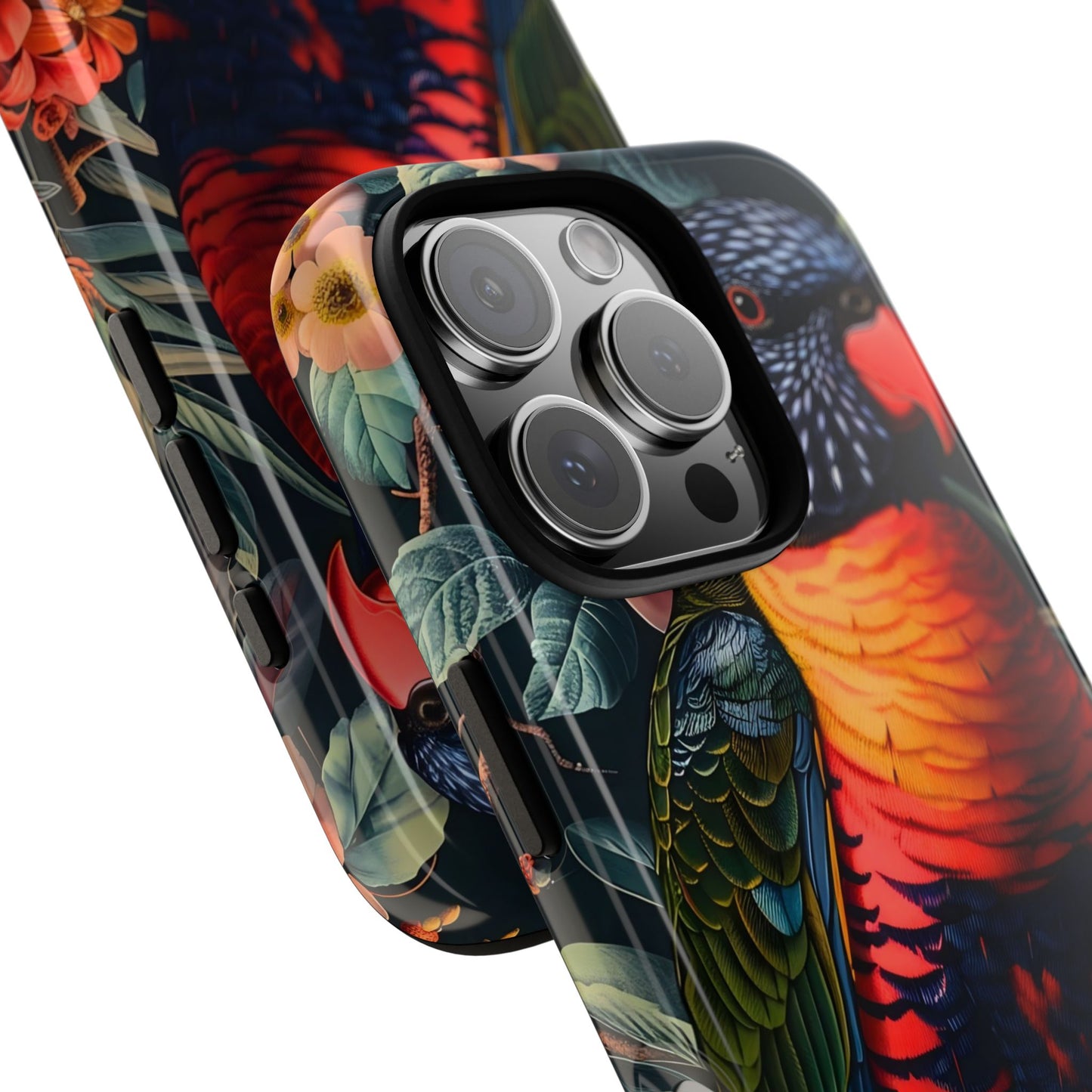 Tropical Parrot Phone Case, Floral Print Protector, Gift for Nature Lovers, Stylish Accessory for Summer, Unique Smartphone Cover