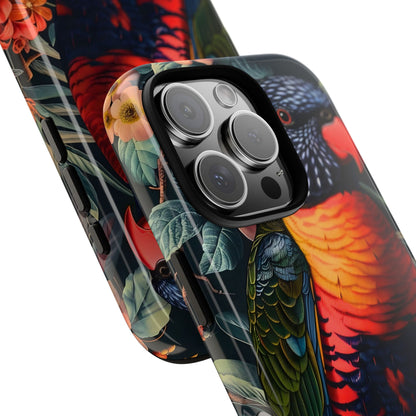 Tropical Parrot Phone Case, Floral Print Protector, Gift for Nature Lovers, Stylish Accessory for Summer, Unique Smartphone Cover