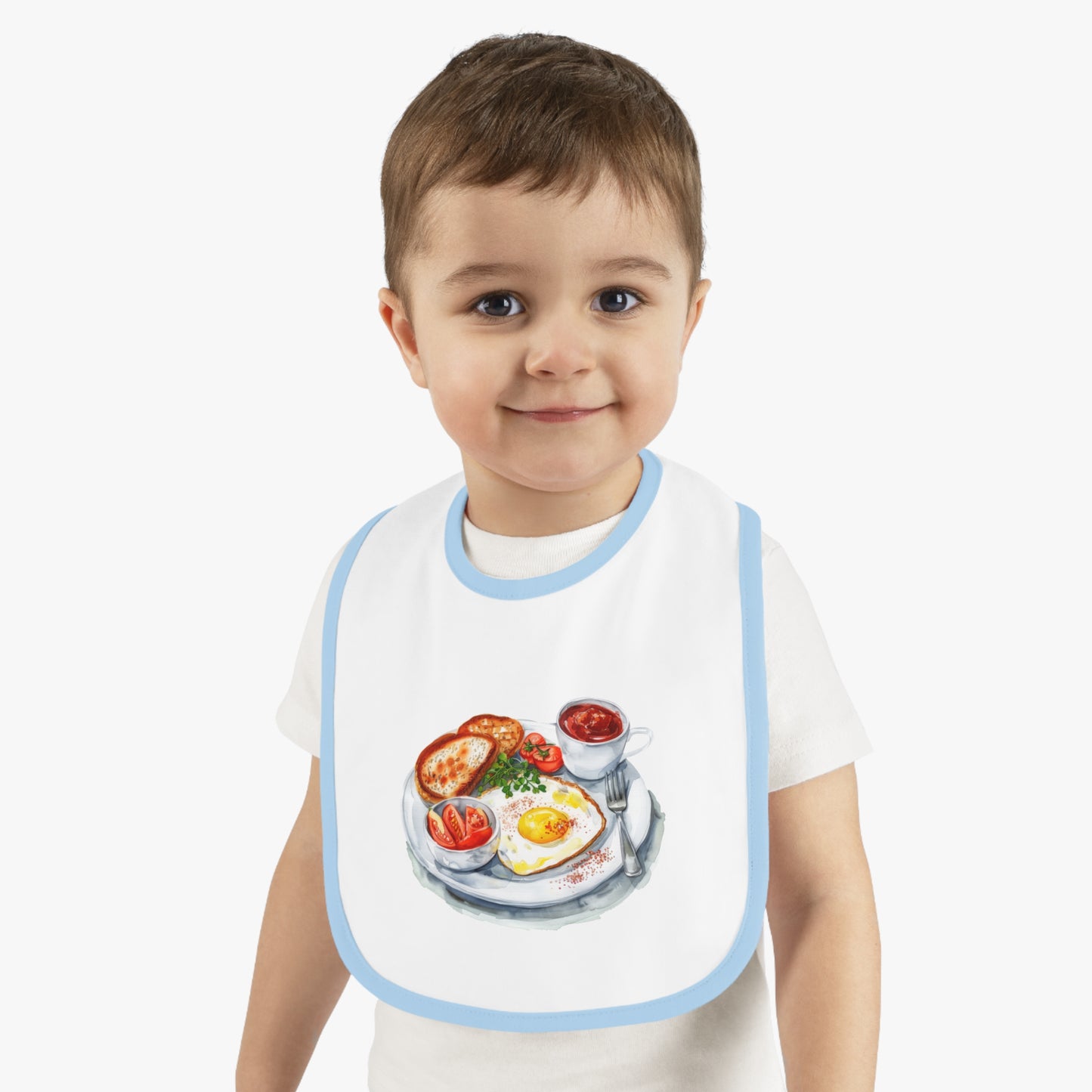 Cute Breakfast Themed Baby Bib | Ideal Gift for New Parents, Baby Shower, Toddler Mealtime, Food Lover