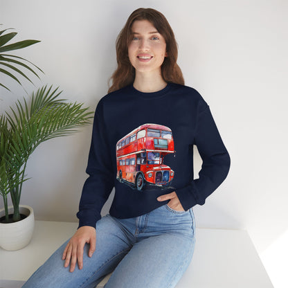 Unisex Heavy Blend™ Crewneck Sweatshirt - Iconic Journeys - London’s Red Double-Decker