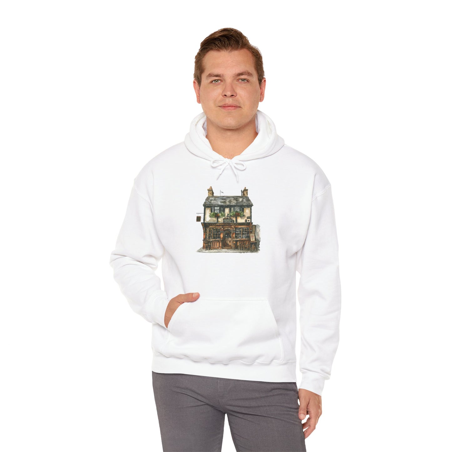 Unisex Heavy Blend™ Hooded Sweatshirt - British Architectural Elegant House