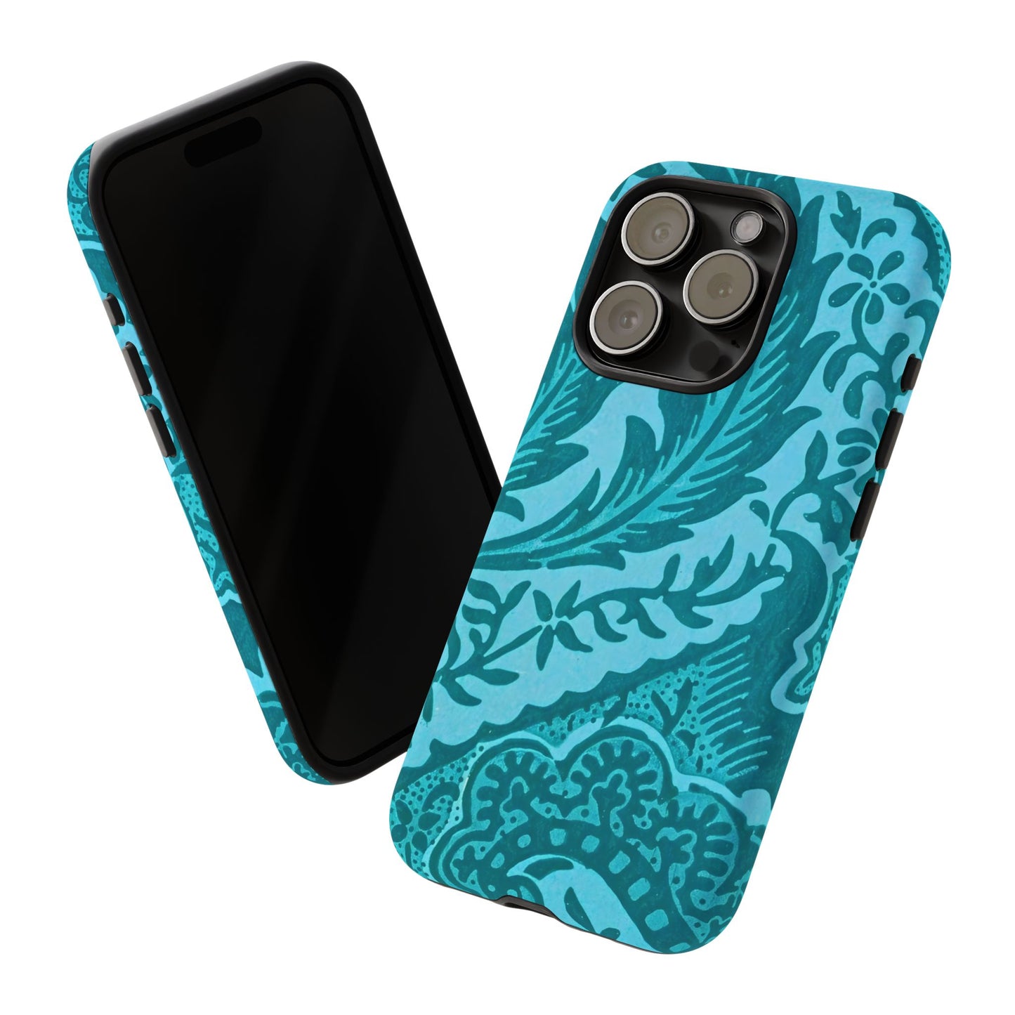 Protective Phone Case with Elegant Teal Design, Tough Cases, Floral Phone Cover, Stylish Smartphone Protection, Gifts for Her, Trendy [...]