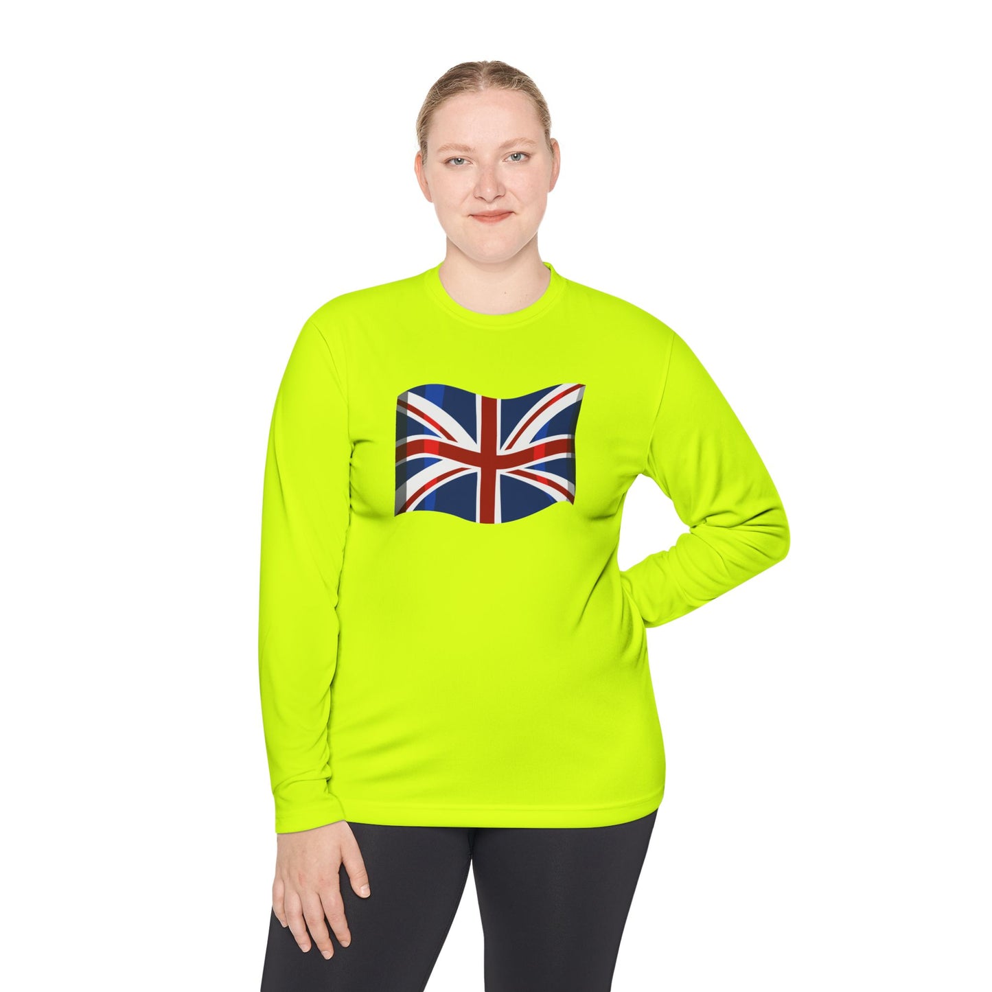 Unisex Lightweight Long Sleeve Tee - Waving Proud - The Union Jack Flag